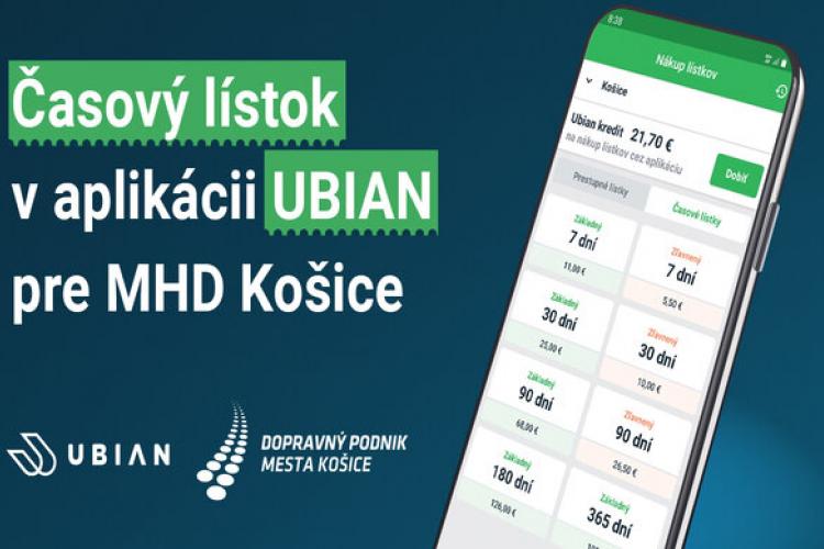 Časový lístok v MHD Košice si kúpite už aj cez UBIAN